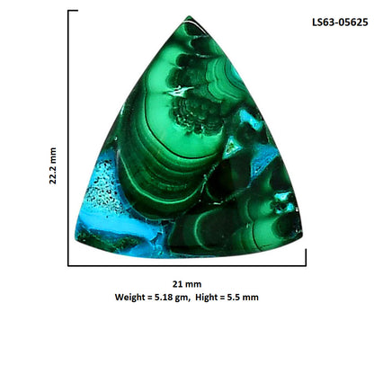Azurite Malachite 21x22.2x5.5 mm Fancy Shape Polished Gemstone LS63-05625