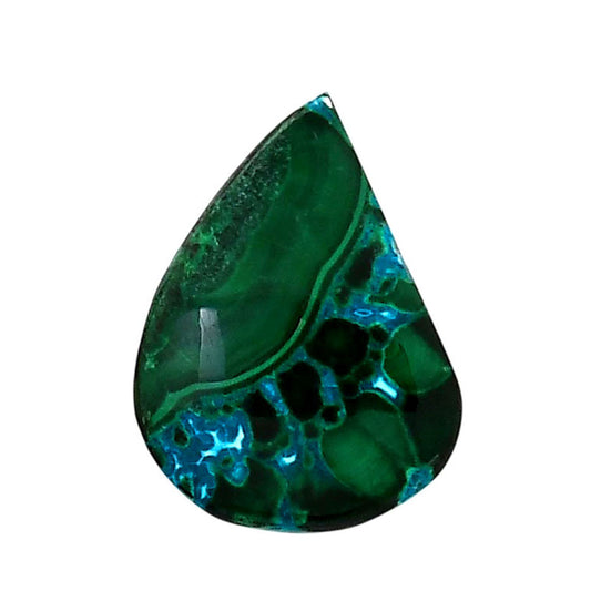 Azurite Malachite 18.5x24.8x5 mm Pear Shape Polished Gemstone LS63-05626