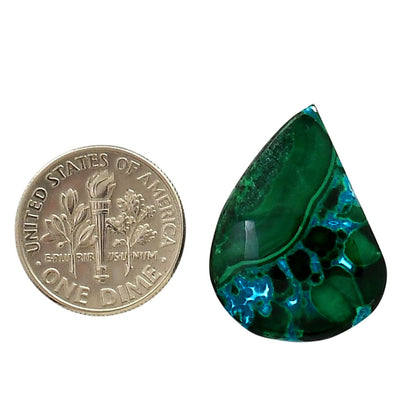 Azurite Malachite 18.5x24.8x5 mm Pear Shape Polished Gemstone LS63-05626