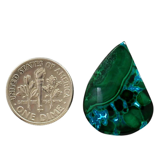 Azurite Malachite 18.5x24.8x5 mm Pear Shape Polished Gemstone LS63-05626