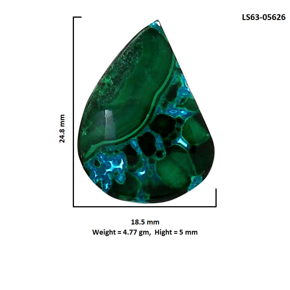 Azurite Malachite 18.5x24.8x5 mm Pear Shape Polished Gemstone LS63-05626