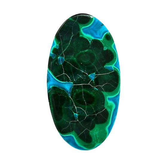 Azurite Malachite 19.3x35.9x5 mm Oval Shape Polished Gemstone LS63-05628