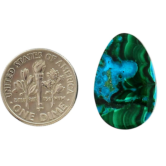 Azurite Malachite 22.03x14.33x4.58 mm Oval Shape Polished Gemstone LS63-05630