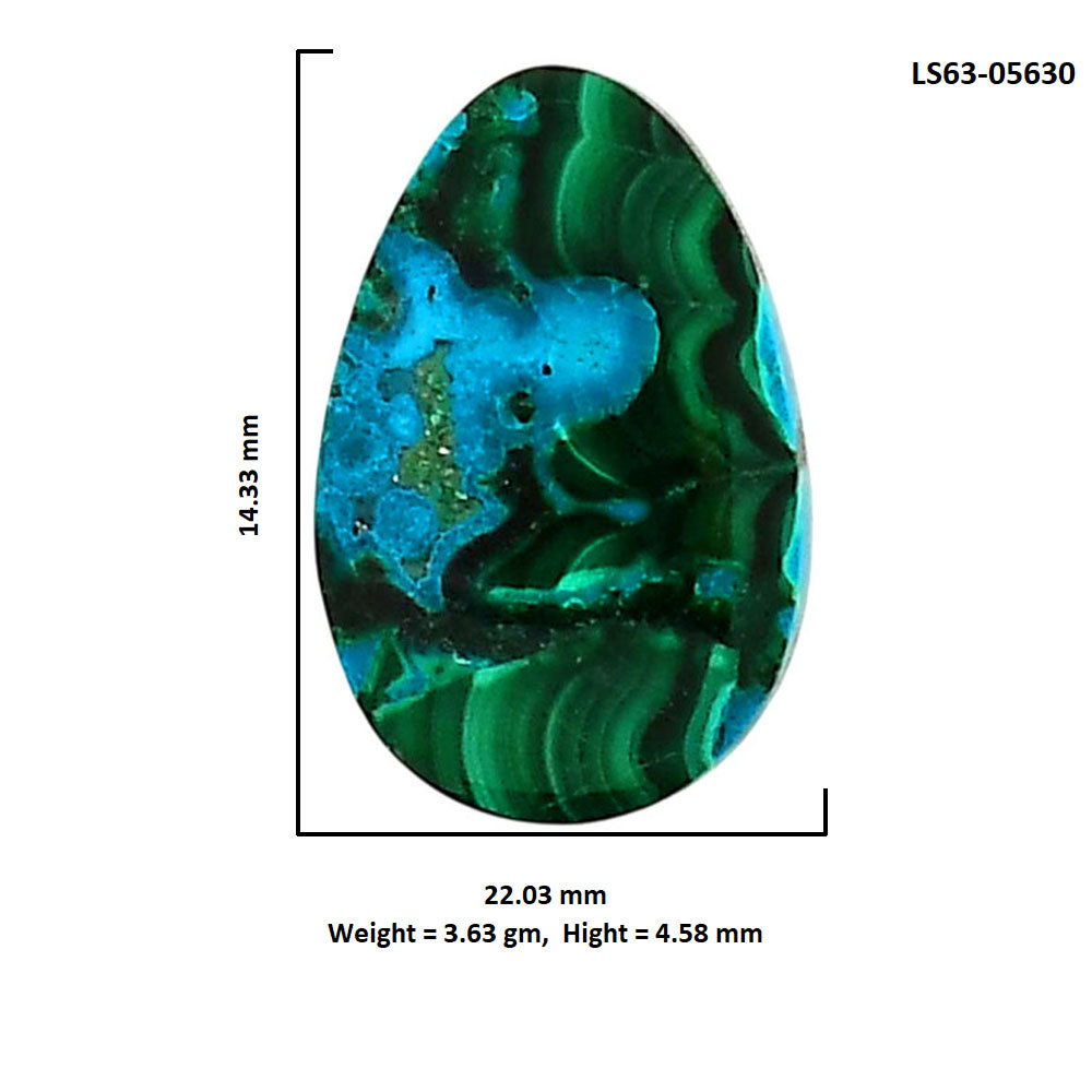 Azurite Malachite 22.03x14.33x4.58 mm Oval Shape Polished Gemstone LS63-05630