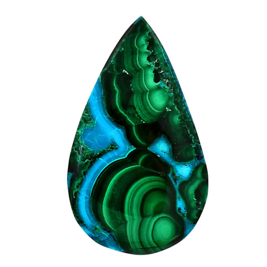 Azurite Malachite 21.6x36.6x5.5 mm Pear Shape Polished Gemstone LS63-05631