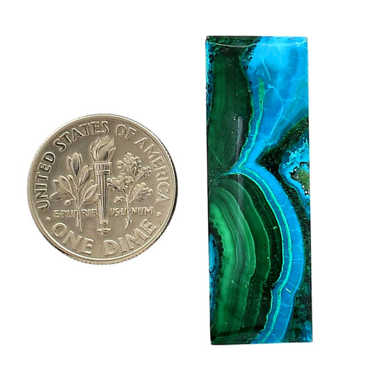 Azurite Malachite 12.2x36.3x5 mm Baguette Shape Polished Gemstone LS63-05632