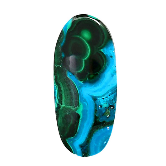 Azurite Malachite 15.2x34.1x5.5 mm Oval Shape Polished Gemstone LS63-05634