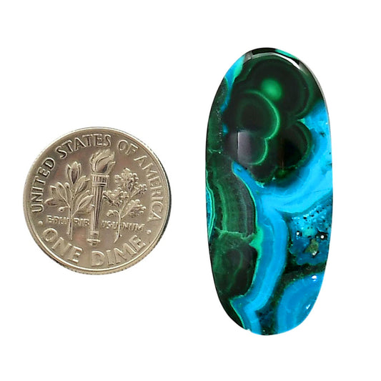 Azurite Malachite 15.2x34.1x5.5 mm Oval Shape Polished Gemstone LS63-05634
