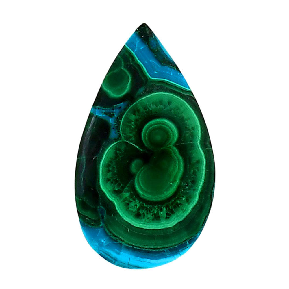 Azurite Malachite 18.3x31.85x5 mm Pear Shape Polished Gemstone LS63-05638
