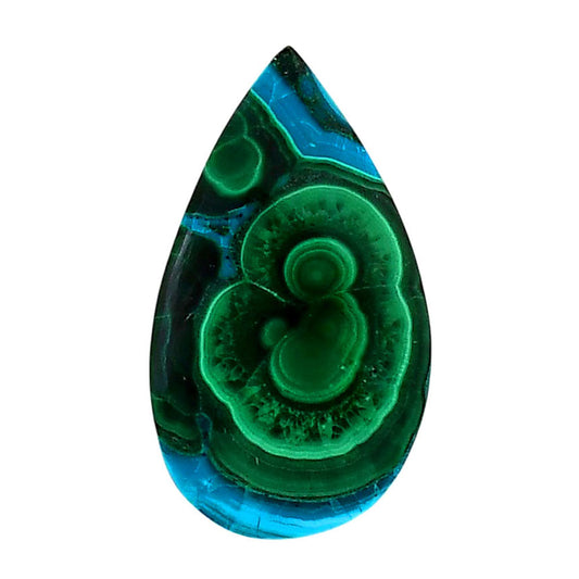 Azurite Malachite 18.3x31.85x5 mm Pear Shape Polished Gemstone LS63-05638