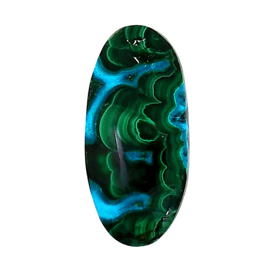 Azurite Malachite 13.5x28.7x5.2 mm Oval Shape Polished Gemstone LS63-05639