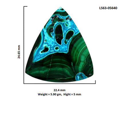 Azurite Malachite 22.4x24.65x5 mm Fancy Shape Polished Gemstone LS63-05640