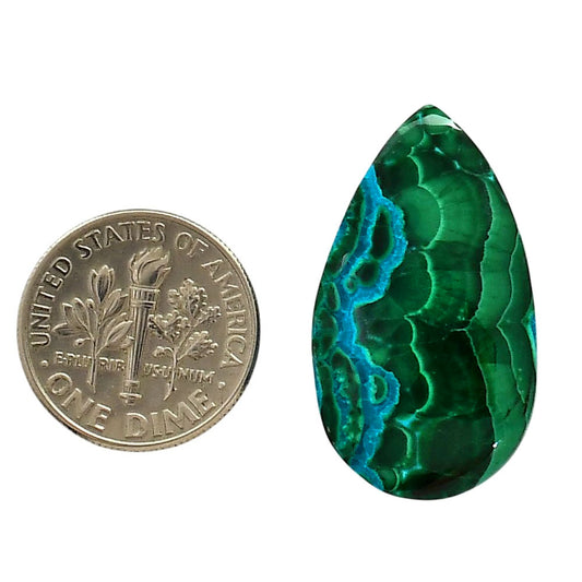 Azurite Malachite 16.5x28.8x5.5 mm Pear Shape Polished Gemstone LS63-05642