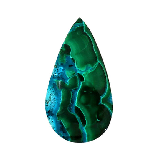 Azurite Malachite 15.4x28.65x5 mm Pear Shape Polished Gemstone LS63-05643