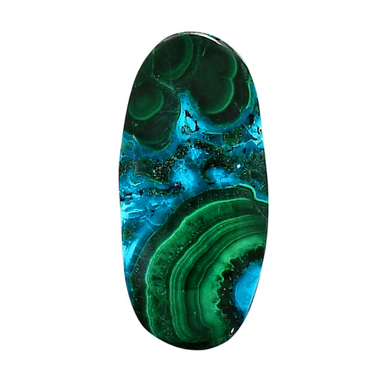 Azurite Malachite 15.4x32.6x4.7 mm Oval Shape Polished Gemstone LS63-05644