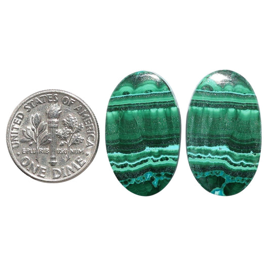 Azurite Malachite Pair 14.3x23.75x4 mm Oval Shape Polished Gemstone LS63-07694