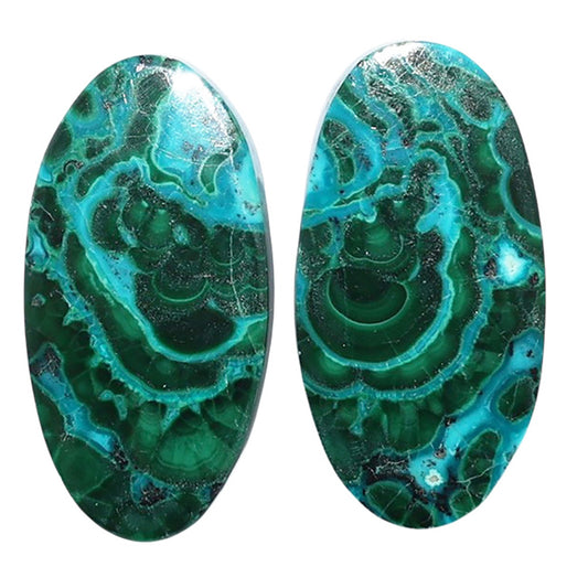 Azurite Malachite Pair 12.3x23.7x4 mm Oval Shape Polished Gemstone LS63-07696