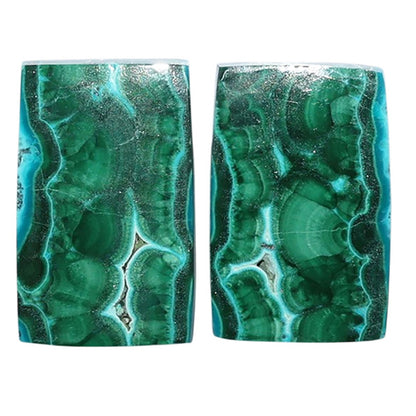 Azurite Malachite Pair 11.7x18.1x4 mm Baguette Shape Polished Gemstone LS63-07698