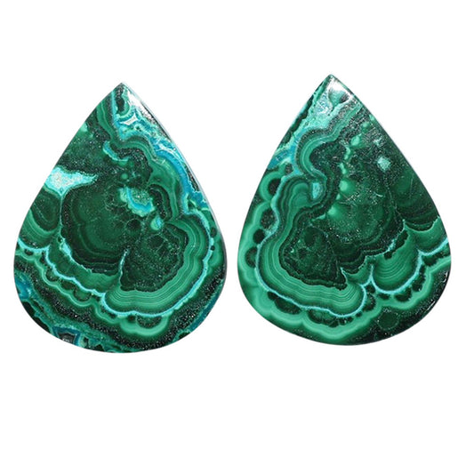 Azurite Malachite Pair 19.1x24.1x3.5 mm Pear Shape Polished Gemstone LS63-07702
