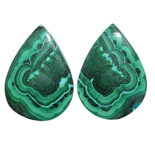 Azurite Malachite Pair 17x23.65x4 mm Pear Shape Polished Gemstone LS63-07703