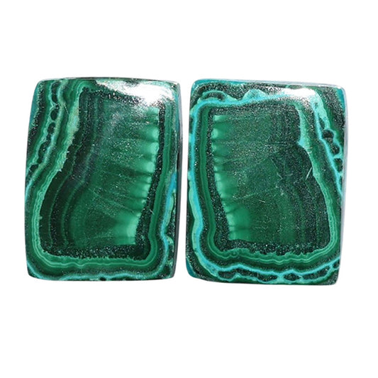 Azurite Malachite Pair 13.4x17.2x3.6 mm Baguette Shape Polished Gemstone LS63-07710