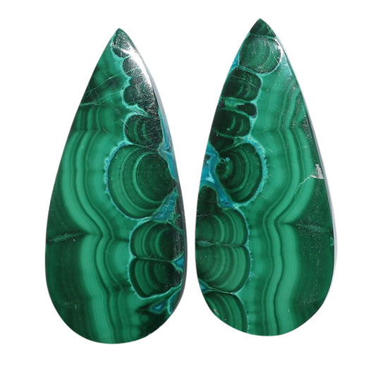 Azurite Malachite Pair 13.3x29.65x4 mm Pear Shape Polished Gemstone LS63-07712