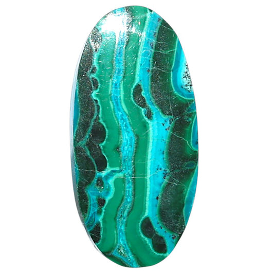 Azurite Malachite 12.2x25.35x3.6 mm Oval Shape Polished Gemstone LS63-08912