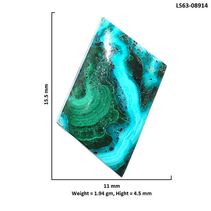 Azurite Malachite 11x15.5x4.5 mm Fancy Shape Polished Gemstone LS63-08914
