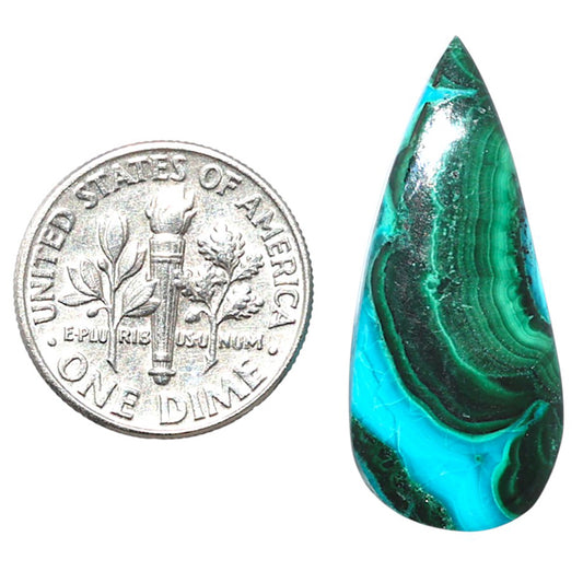 Azurite Malachite 12.6x29.35x4.8 mm Pear Shape Polished Gemstone LS63-08915