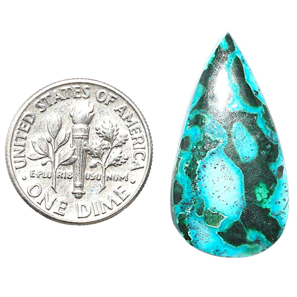 Azurite Malachite 14.2x27.4x5 mm Pear Shape Polished Gemstone LS63-08916