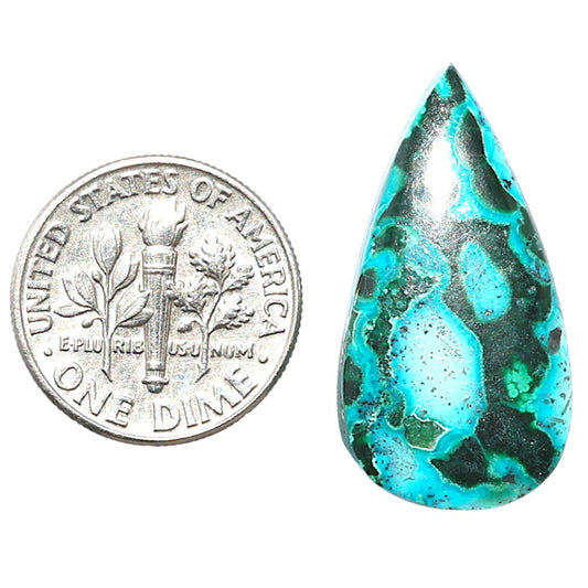 Azurite Malachite 14.2x27.4x5 mm Pear Shape Polished Gemstone LS63-08916