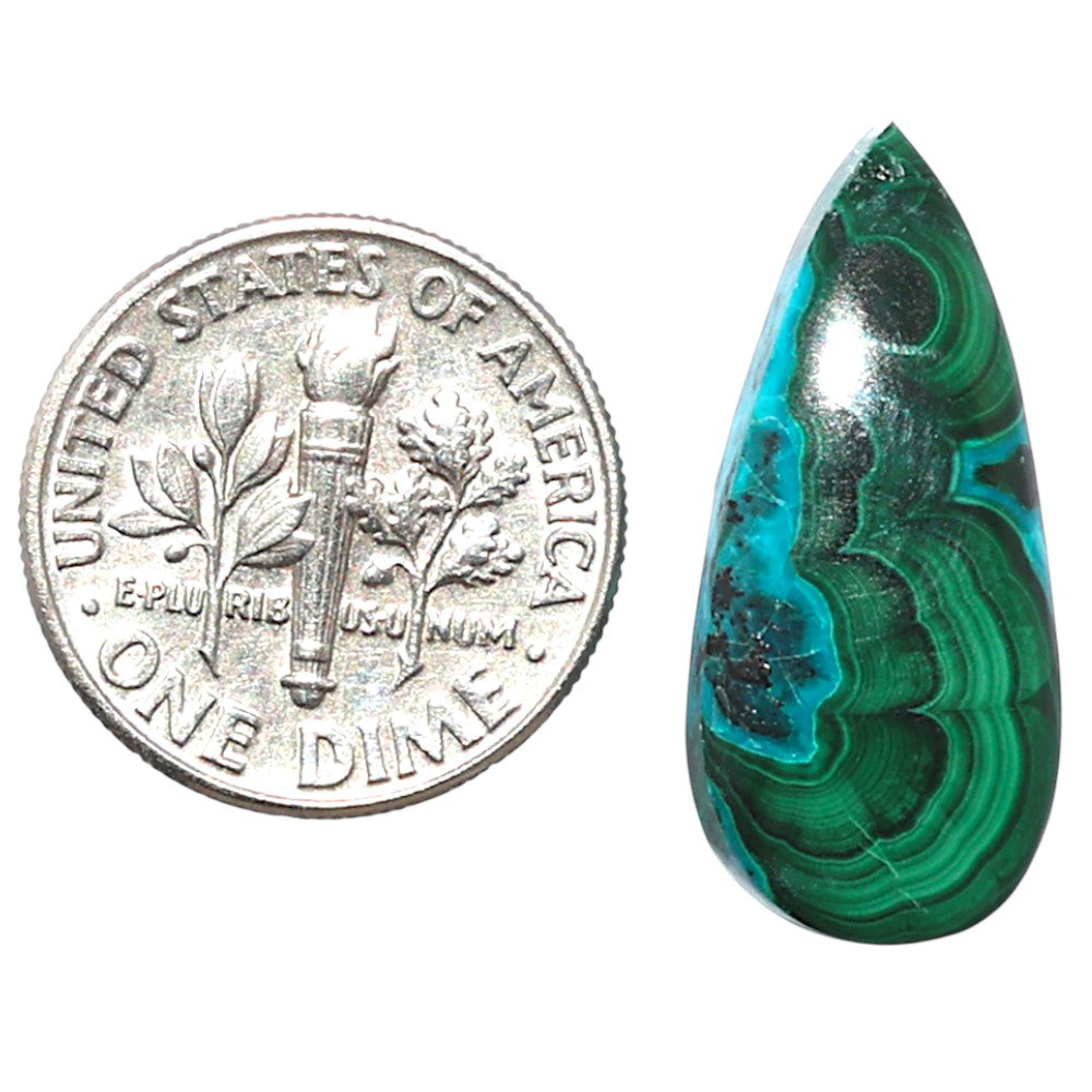 Azurite Malachite 10.9x24.3x5 mm Pear Shape Polished Gemstone LS63-08917