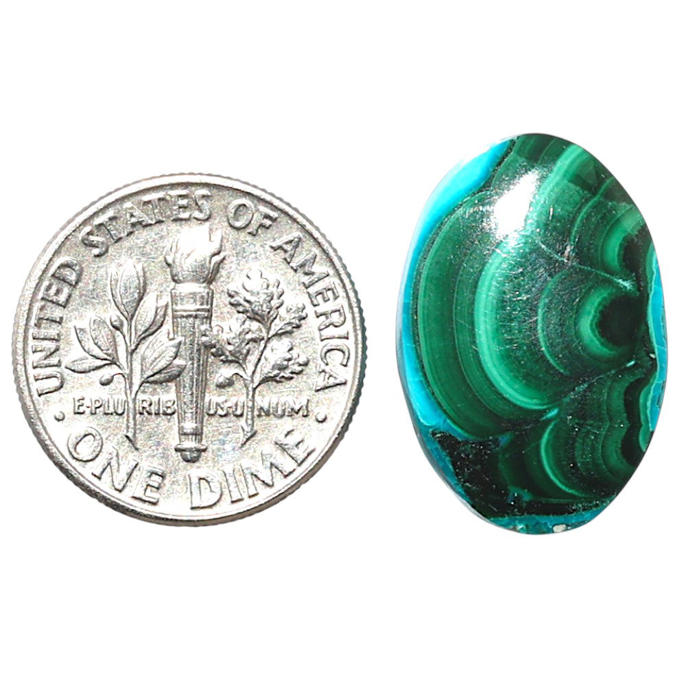 Azurite Malachite 13.6x20.1x4.8 mm Oval Shape Polished Gemstone LS63-08918