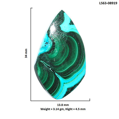 Azurite Malachite 13.8x34x4.5 mm Fancy Shape Polished Gemstone LS63-08919