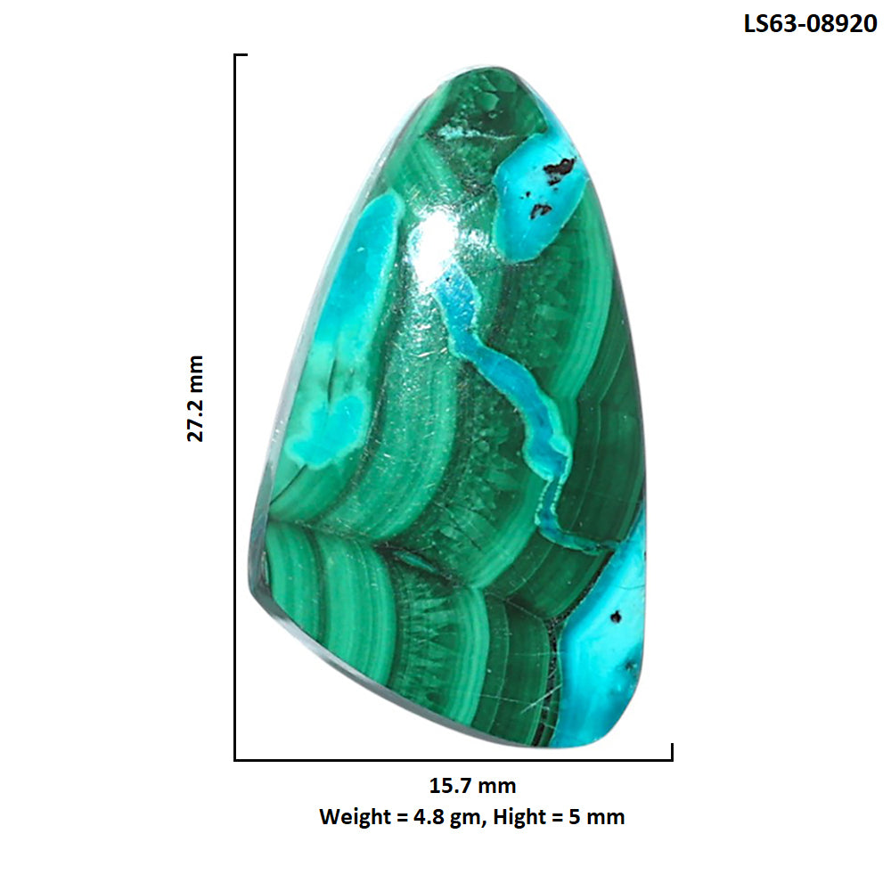 Azurite Malachite 15.7x27.2x5 mm Fancy Shape Polished Gemstone LS63-08920