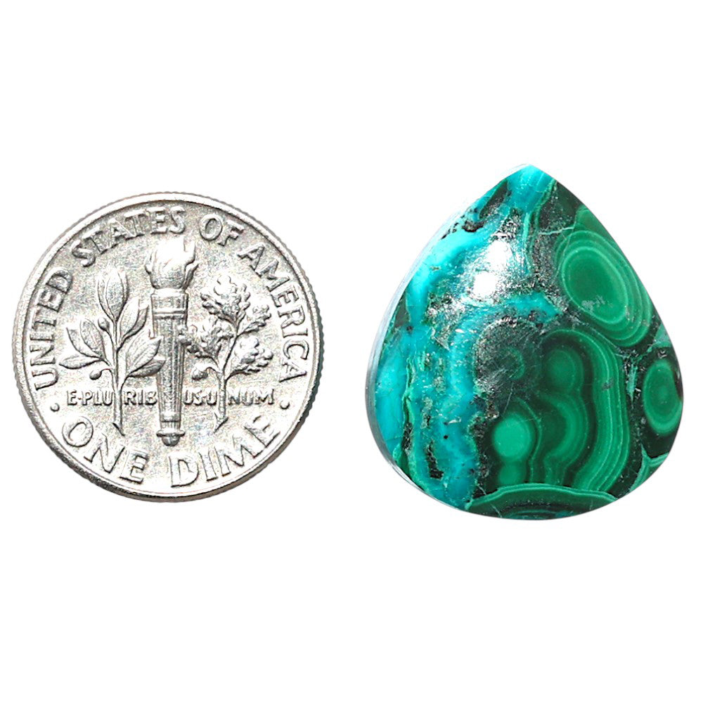 Azurite Malachite 17.9x20.45x6 mm Pear Shape Polished Gemstone LS63-08921