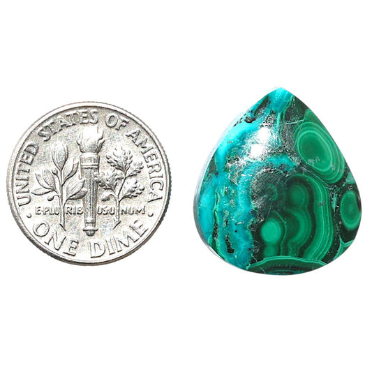 Azurite Malachite 17.9x20.45x6 mm Pear Shape Polished Gemstone LS63-08921