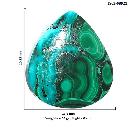 Azurite Malachite 17.9x20.45x6 mm Pear Shape Polished Gemstone LS63-08921
