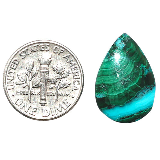 Azurite Malachite 13.5x20x5 mm Pear Shape Polished Gemstone LS63-08923