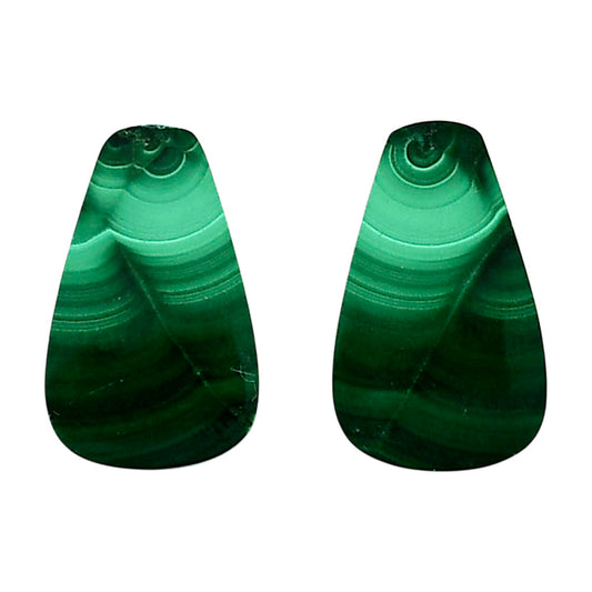 Malachite Eye Pair 13.8x22.2x4 mm Fancy Shape Polished Gemstone LS65-04236