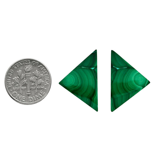 Malachite Eye Pair 15x23.6x3.5 mm Fancy Shape Polished Gemstone LS65-04237