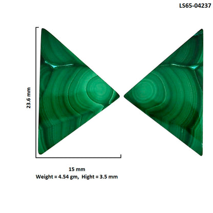 Malachite Eye Pair 15x23.6x3.5 mm Fancy Shape Polished Gemstone LS65-04237
