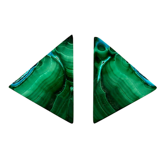 Malachite Eye Pair 18.5x25.5x4 mm Fancy Shape Polished Gemstone LS65-04239