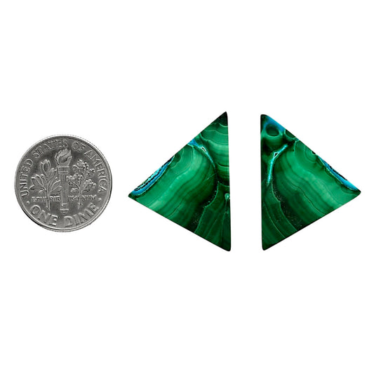 Malachite Eye Pair 18.5x25.5x4 mm Fancy Shape Polished Gemstone LS65-04239