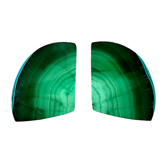 Malachite Eye Pair 15.8x24.3x4.5 mm Fancy Shape Polished Gemstone LS65-04240