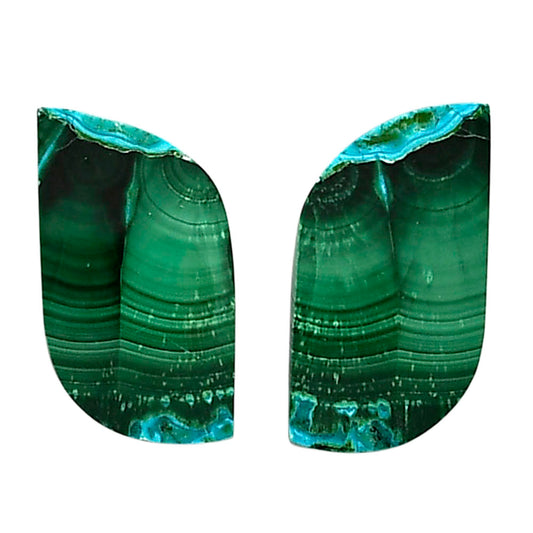 Malachite Eye Pair 11.8x23.5x4 mm Fancy Shape Polished Gemstone LS65-04242