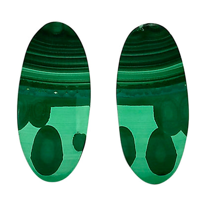 Malachite Eye Pair 12x26.3x4.5 mm Oval Shape Polished Gemstone LS65-04247