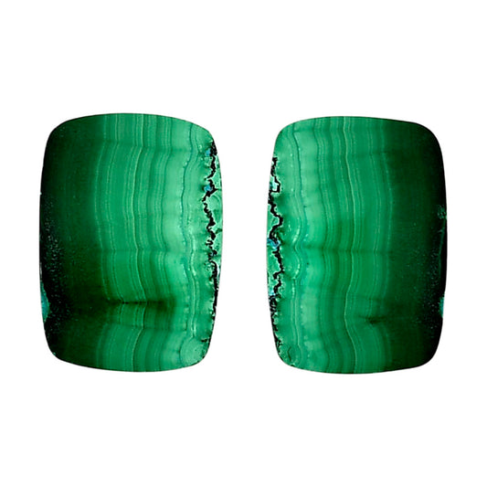 Malachite Eye Pair 15.7x22.2x4.5 mm Cushion Shape Polished Gemstone LS65-04251