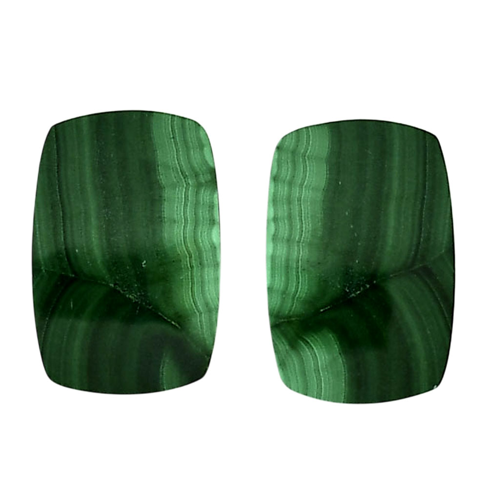 Malachite Eye Pair 14.2x21.25x4 mm Cushion Shape Polished Gemstone LS65-04255
