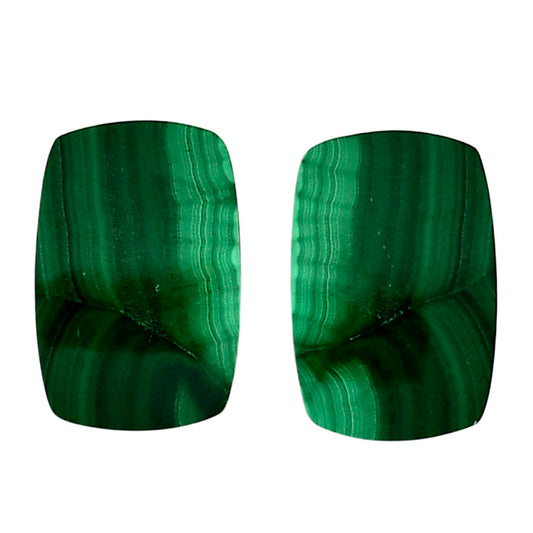 Malachite Eye Pair 14.2x21.25x4 mm Cushion Shape Polished Gemstone LS65-04255
